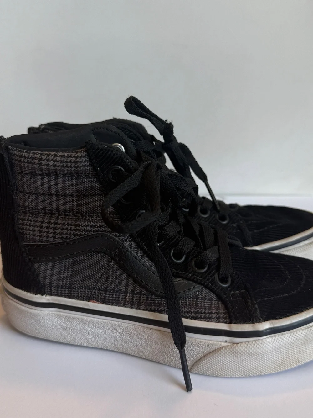 Vans Sk8-Hi Zip Plaid High Tops Kids 11